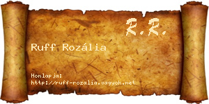 Ruff Rozália névjegykártya